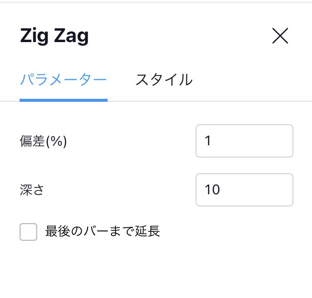 zigzag パラメーター設定１